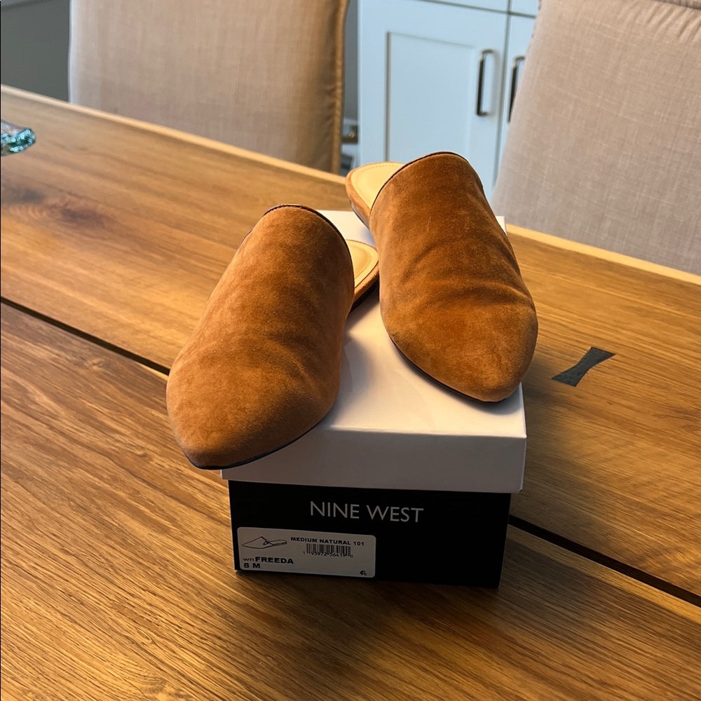 Nine West Suede Camel Freeda Mule